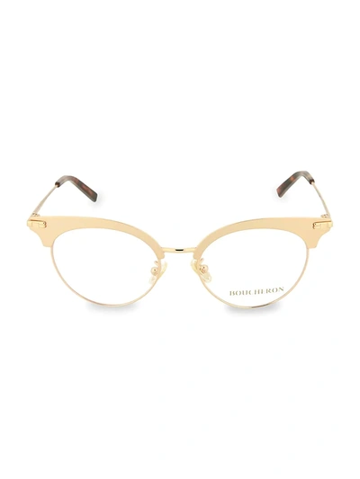 Boucheron Women's 50mm Cat Eye Novelty Optical Glasses - Gold