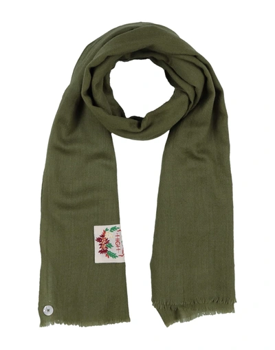 High Scarves In Military Green