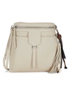 TOD'S WOMEN'S LEATHER SHOULDER BAG - WHITE,0400014139625