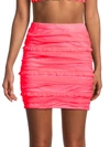 FOR LOVE & LEMONS WOMEN'S VIXEN SWISS DOT MINI SKIRT - NEON CORAL - SIZE S,0400014364856