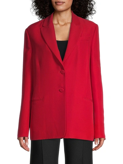 Valentino Women's Silk & Wool Blazer - Red - Size 40 (4)