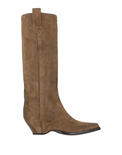 Maison Margiela Knee Boots In Khaki