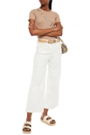 Ag Rosie Cropped High-rise Wide-leg Jeans In White