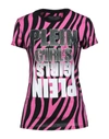Philipp Plein T-shirt Round Neck Ss Zebra In Pink