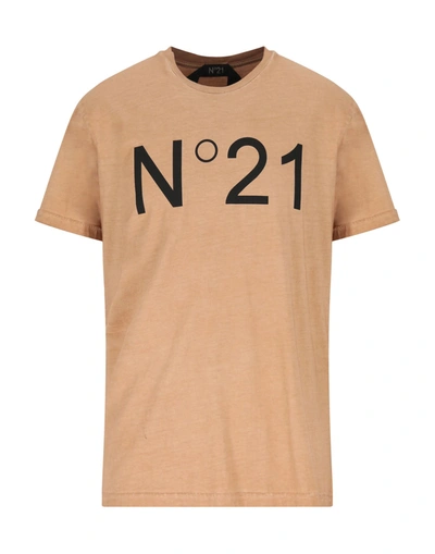 Ndegree21 T-shirts In Camel