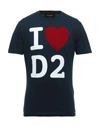 Dsquared2 T-shirts In Dark Blue