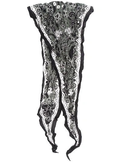 Acne Studios Paisley-print Crinkled Scarf In Black