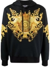 Versace Jeans Couture Hooded Panel Baroque Sweatshirt In Black