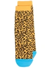 Golden Goose Leopard Jacquard Crew Socks In Yellow