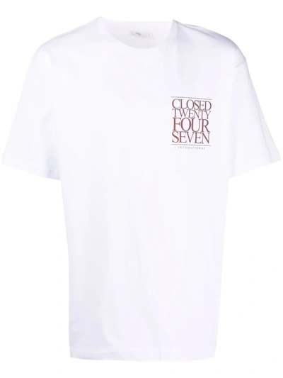Closed Logo Crew-neck T-shirt In 白色