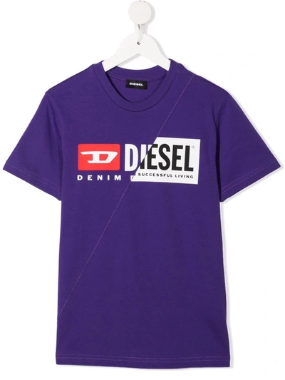 Diesel Logo-print T-shirt In 紫色