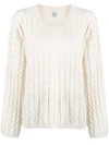 Totême Cable-knit Cashmere Jumper In 中性色