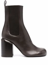 Jil Sander Brown Leather Ankle Boots