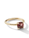 DAVID YURMAN 18KT YELLOW GOLD CHATELAINE GARNET AND DIAMOND RING