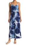 All In Favor Knit Maxi Dress In Navy Tie Dye