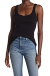 James Perse Ribbed Knit Tank In Blk