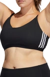 Adidas Originals Womens Adidas All Me 3-stripe Bra In Black/white