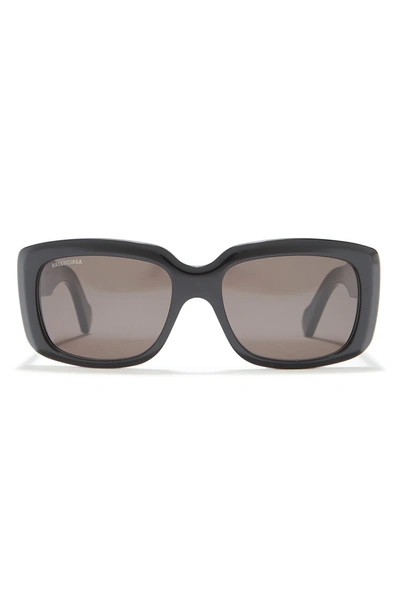 Balenciaga 56mm Core Square Sunglasses In Black Black Grey