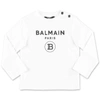 BALMAIN T-SHIRT BIANCA IN JERSEY DI COTONE,6P8A50Z0057100NE