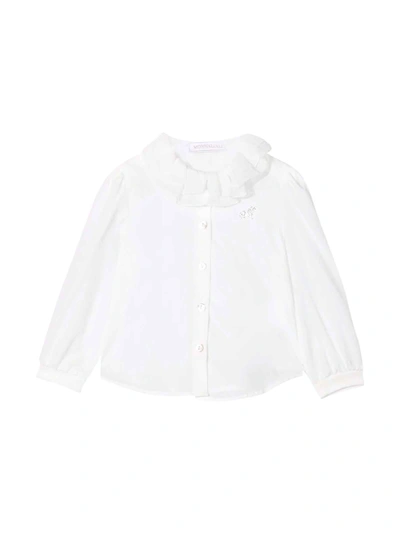 Monnalisa Babies' Girl Cream Shirt In Panna