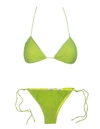 Oseree Lurex-detail Halterneck Bikini In Lime