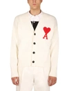 Ami Alexandre Mattiussi Ami De Coeur Intarsia Cardigan In Bianco
