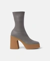 Stella Mccartney Skyla Platform Vegan-leather Ankle Boots In Grey