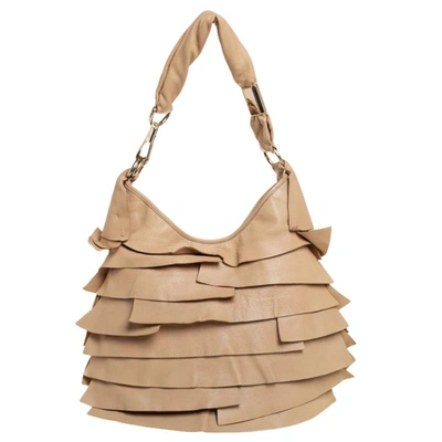 Pre-owned Saint Laurent Beige Leather Small St Tropez Hobo