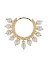 MARIA TASH 18KT YELLOW GOLD CORONET PEARL HOOP EARRING