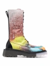 Off-white Sponge Paint Splatter-effect Boots In Schwarz