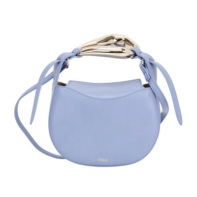 Chloé Kiss Small Leather Tote In Blue
