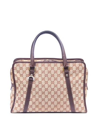 Pre-owned Gucci 1990s Gg Pattern Briefcase In Brown