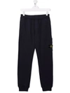 STONE ISLAND JUNIOR TEEN LOGO-PATCH COTTON TRACK trousers