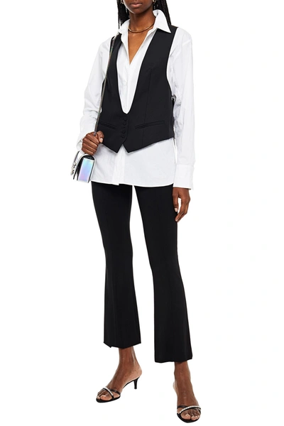 Alexandre Vauthier Paneled Wool-crepe And Satin-twill Waistcoat In Black