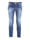 DSQUARED2 SLIM CROPPED JEANS IN BLUE