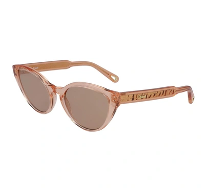 Chloe Brown Pink Sunglasses Chloé CH0286S XL (60 - 15) with Pink lenses and Brown frame  main image 3