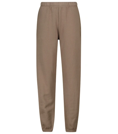 Les Tien Drawstring Cotton Fleece Sweatpants In Brown