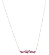 SUZANNE KALAN FRENESIA BAR 14KT GOLD NECKLACE WITH RHODOLITE AND DIAMONDS,P00575454