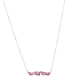 Suzanne Kalan Frenesia Bar 14kt Gold Necklace With Rhodolite And Diamonds In Pink