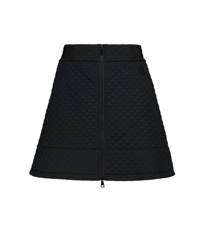 Moncler High-rise Quilted Miniskirt In Black