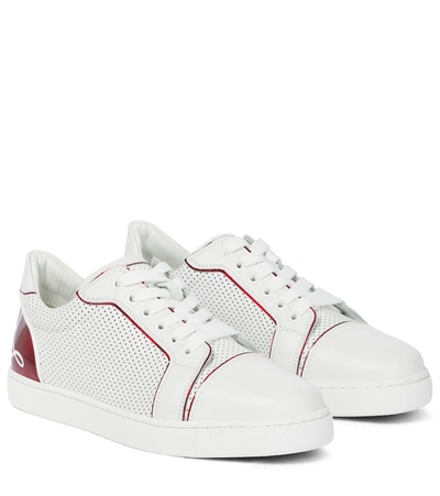 Christian Louboutin Fun Vieira Printed Pvc-trimmed Perforated Leather Sneakers In White