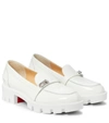 CHRISTIAN LOUBOUTIN LOCK WOODY LEATHER LOAFERS,P00579090