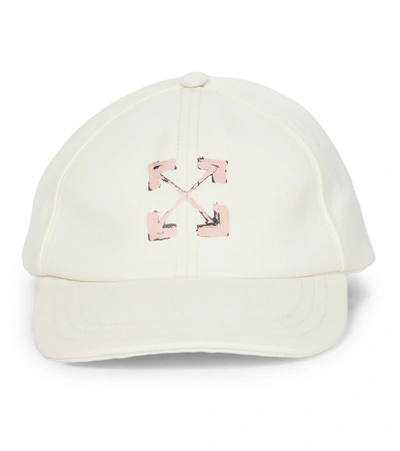 Off-white Woman White Baseball Cap With Pink Arrows In White,pink
