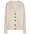Jil Sander Boiled Wool Cardigan In Beige