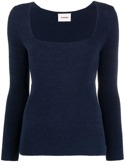 Nanushka Ambru Long Sleeve Sweater In Blue