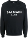 Balmain Logo-print Long-sleeve Sweatshirt In Nero