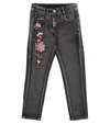 MONNALISA EMBROIDERED JEANS,P00590590