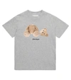 Palm Angels Boys Grey Kids Bear-print Short-sleeve Cotton T-shirt 4-10 Years 8 Years In Grey