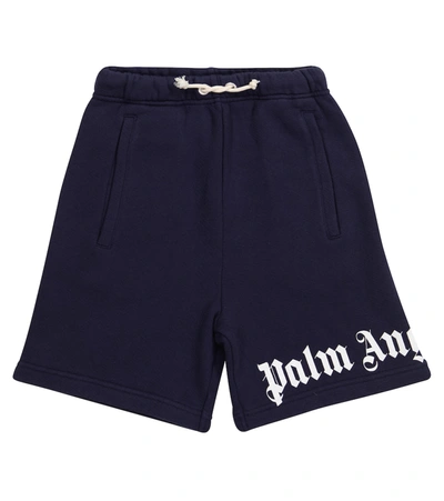 Palm Angels Boys Navy Kids Logo-print Cotton-jersey Shorts 4-10 Years 6 Years In 海军蓝