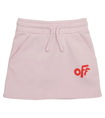 Off-white Kids' Off 印花迷你半身裙 In Pink
